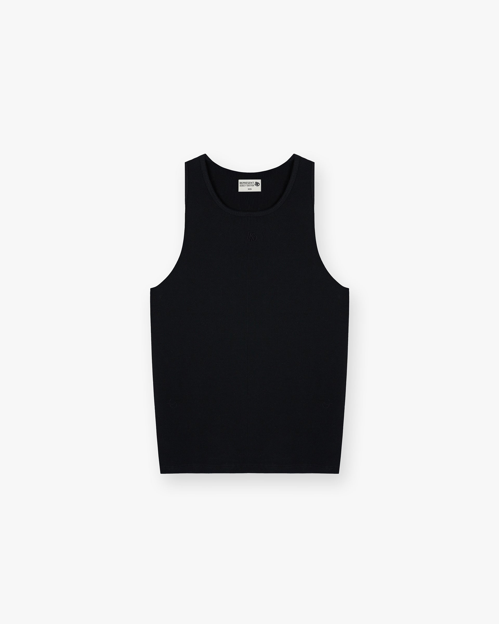 Represent X Duke + Dexter Ribbed Vest for Men - Slim Fit Black Sleeveless Top | Gym, Workout & Casual Streetwear Outfits