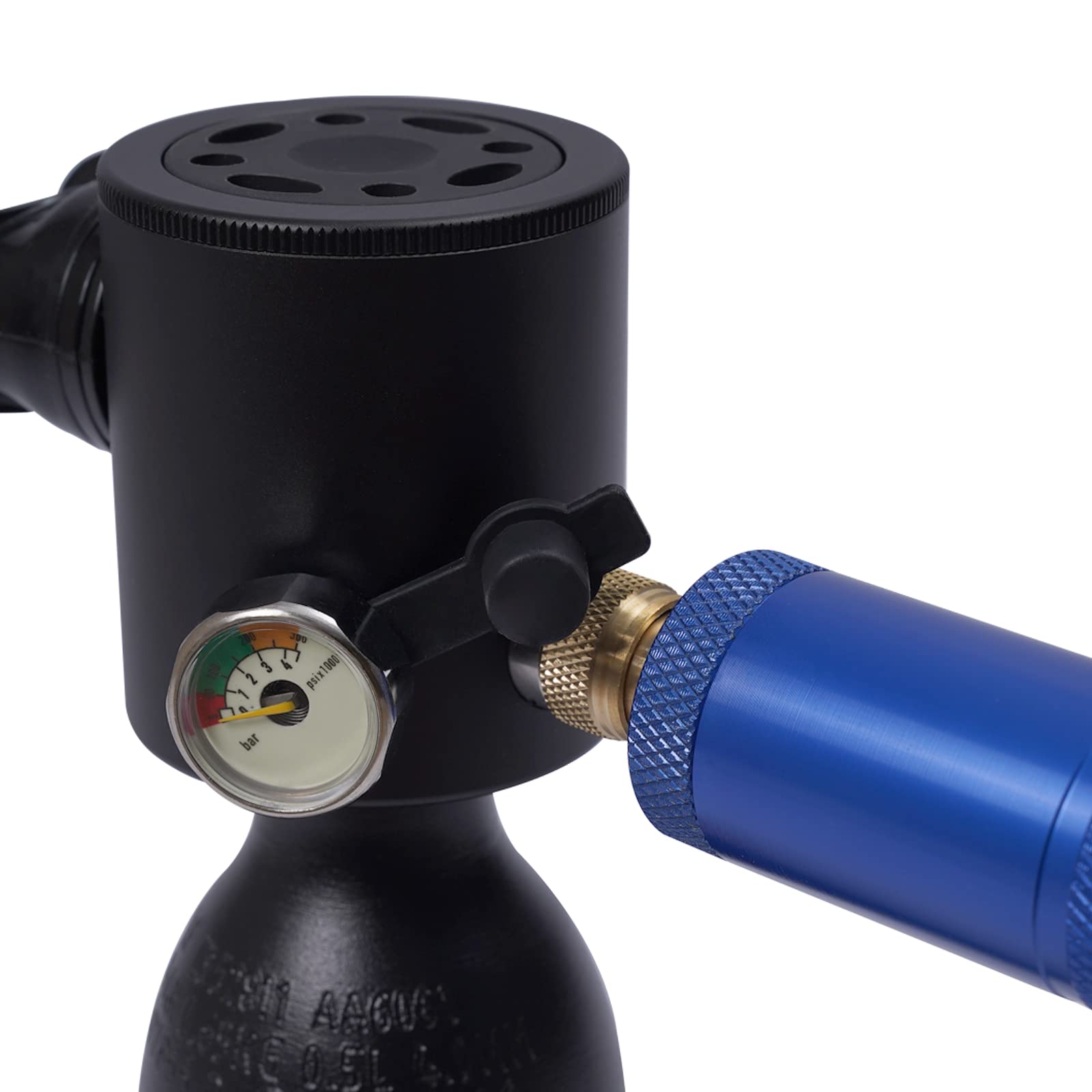 DNYSYSJ 4500PSI 0.5L Mini Scuba Diving Tank with High Pressure Air Pump - Portable Oxygen Cylinder Set for Underwater Photography, Snorkeling & Emergency Backup (Black)