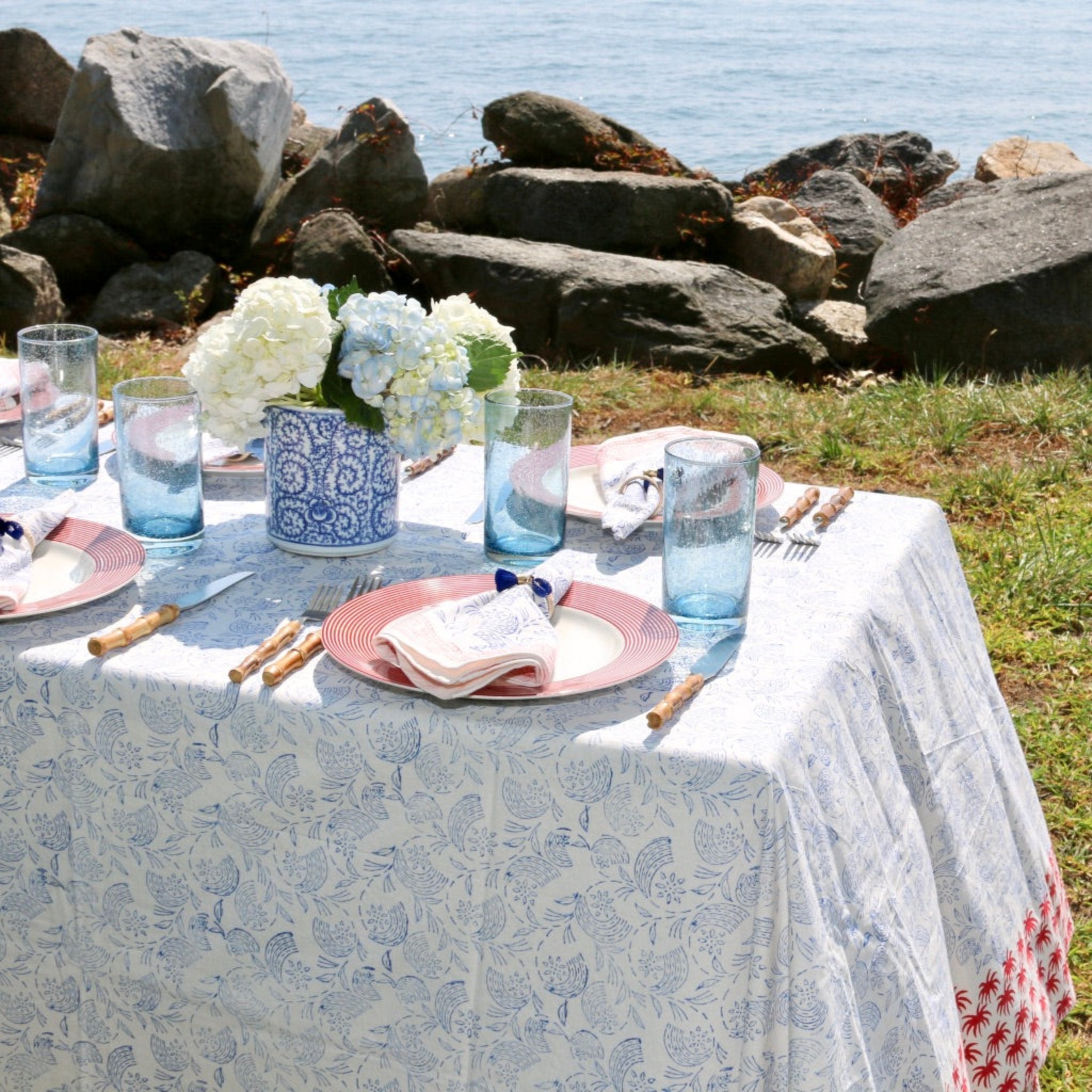 Premium Cabana Tablecloth for Outdoor Dining - Waterproof & UV Resistant Beach Picnic Table Cover for Patio, Poolside, and Island Life