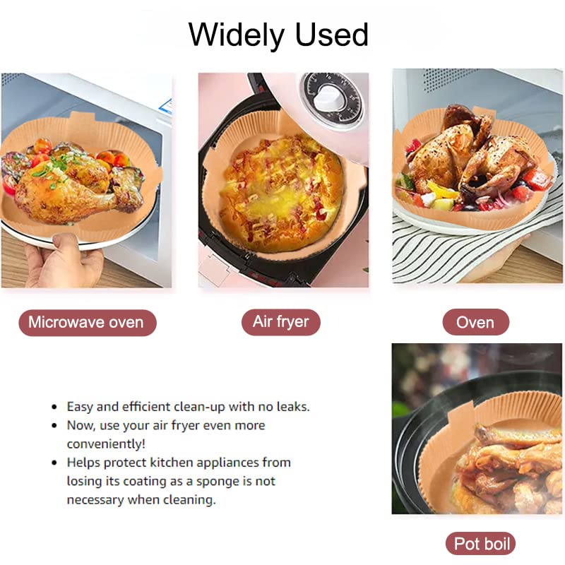 Non-Stick Air Fryer Disposable Paper Liners - 100PCS 7.9 Inch Square Parchment Baking Sheets for Cooking, Roasting & Frying | Food Grade, Oil & Water Proof | Perfect for Air Fryers, Microwave Ovens & Frying Pans | Ideal for Healthy Meal Prep, Quick Snacks & Family Dinners