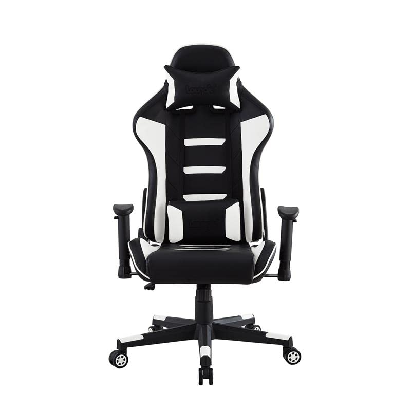 Premium Mildred Faux Leather Gaming Chair in White - Ergonomic Office & Home Gaming Seat for PC, Console & Streaming Setup