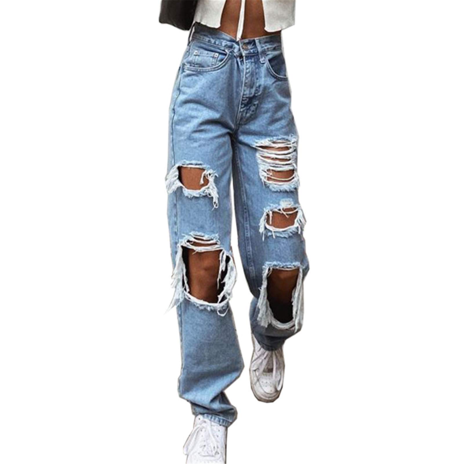 Women's High Waisted Boyfriend Jeans - Stretchy Wide Leg Loose Fit Denim Pants for Casual & Street Style | Perfect for Everyday Wear, Weekend Outings and Fashionable Looks