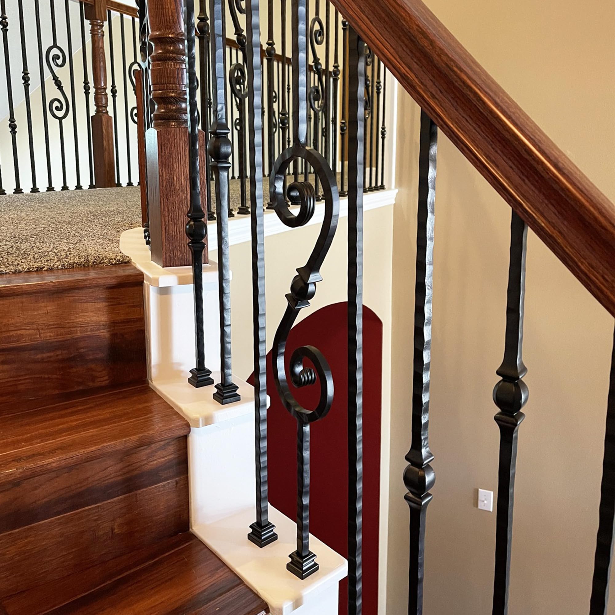 10-Pack Single Forged Ball Hammered Metal Balusters - 9/16