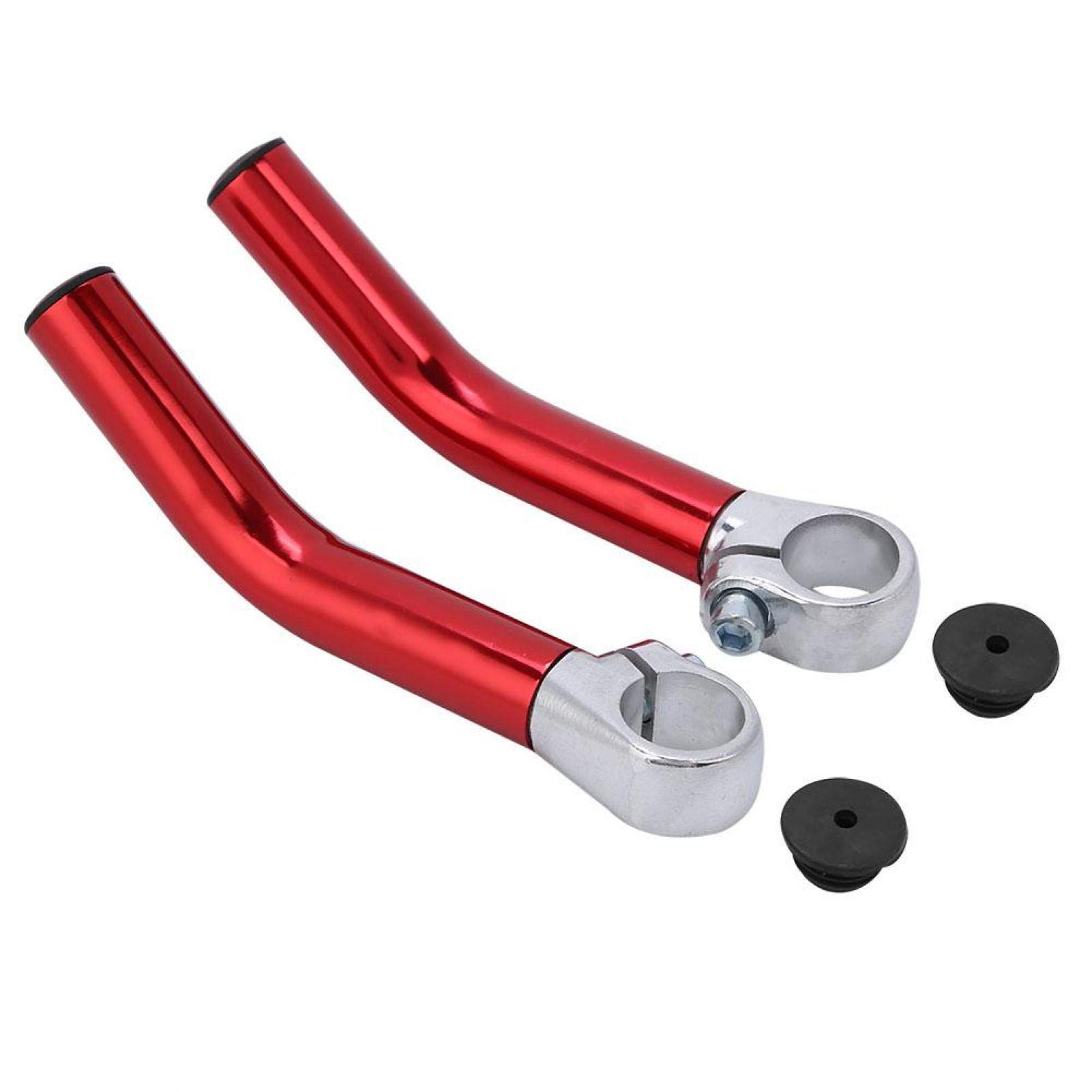 Aluminum Alloy Bike Handlebar Ends - 22.2mm for Mountain & Road Bikes - Red - Perfect for Cycling Comfort