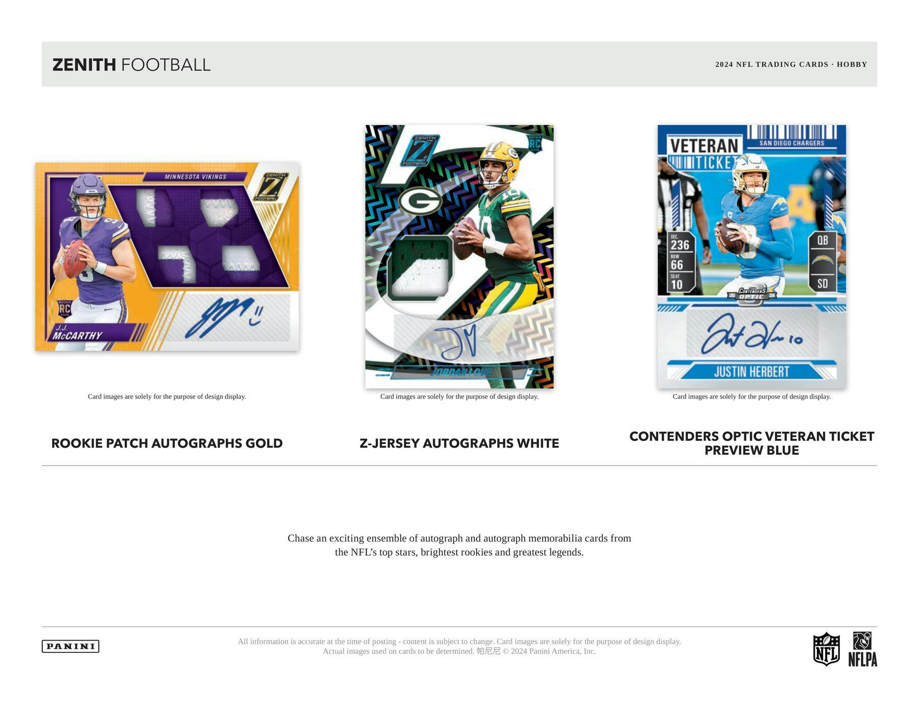 2024 Panini Zenith Football Hobby Box - 24 Packs with Autographs & Memorabilia Cards - Collectible Trading Cards for NFL Fans - Perfect for Collectors, Investors & Fantasy Football Enthusiasts