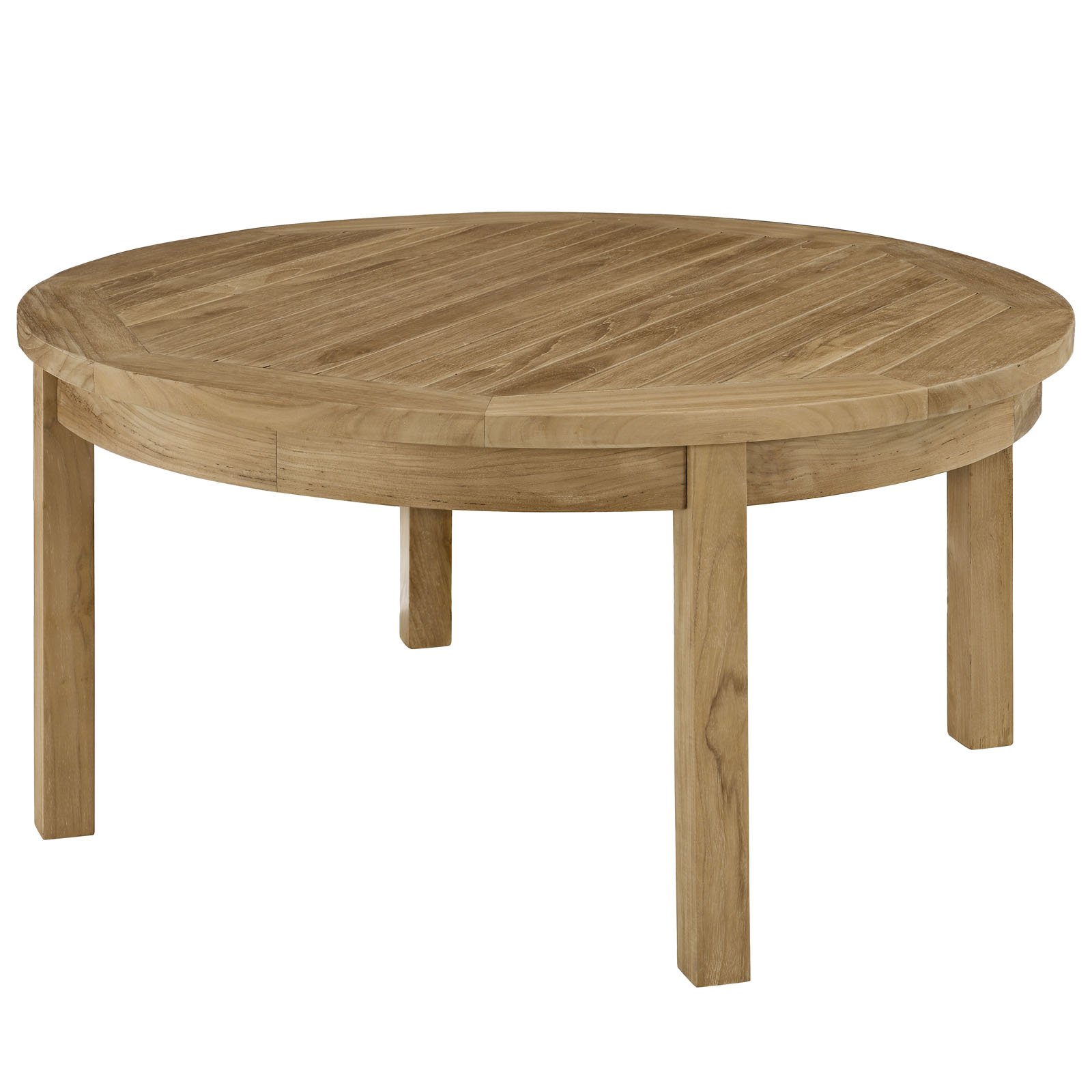 Premium Grade A Teak Wood Outdoor Patio Furniture Set - 3 Piece Natural White - Modway EEI-1475-NAT-WHI-SET - Perfect for Backyard, Garden, Poolside & Patio Relaxation