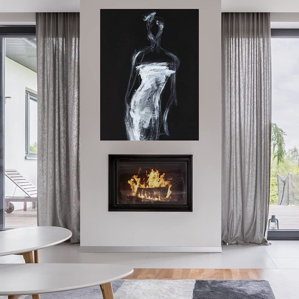 Shawn Mackey Fine Art Canvas Wall Decor - Modern Contour Painting for Living Room, Bedroom, Office & More - Ready to Hang 35x46 inches - Perfect for Home, Kitchen, Bathroom, Dining & Guest Room Decor