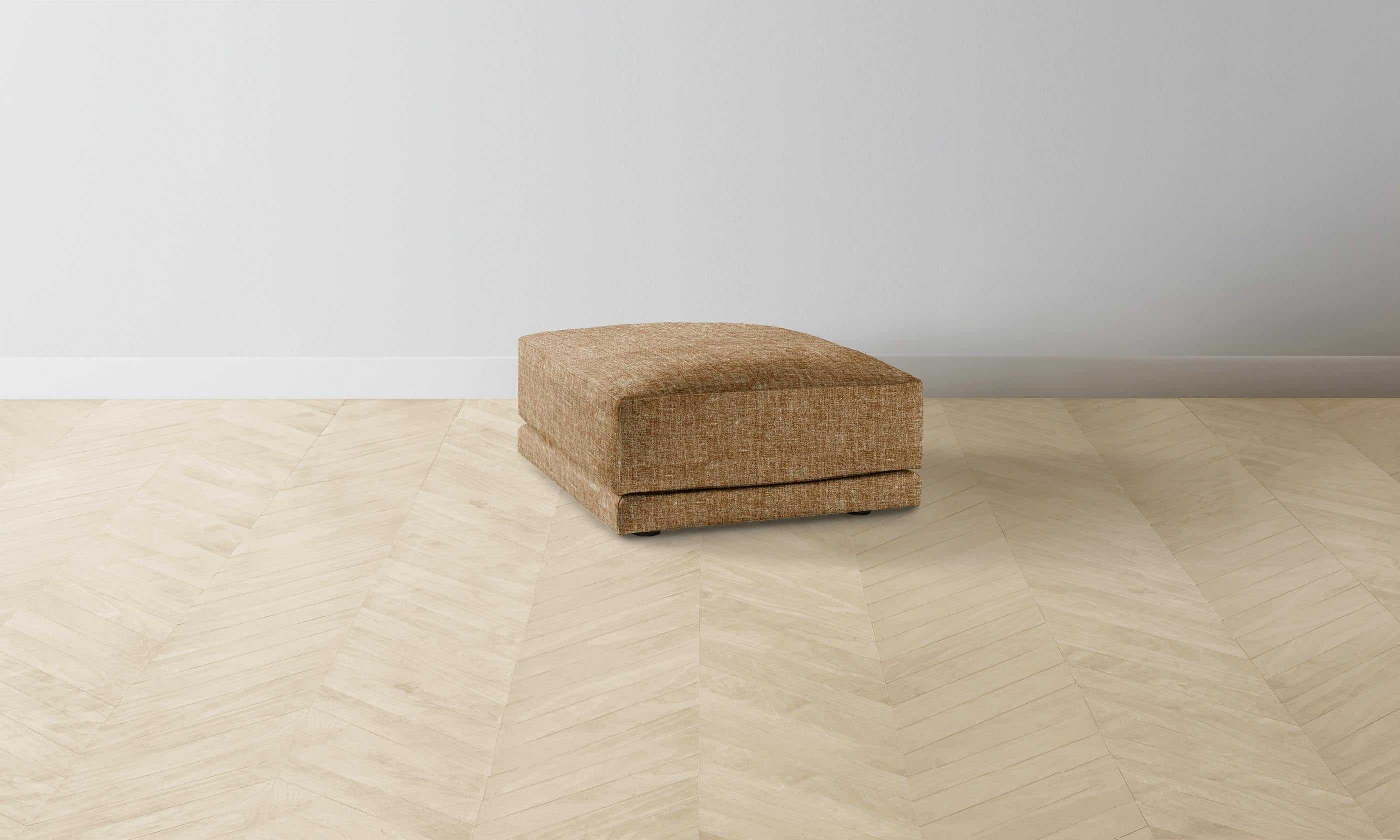 Heritage Belgian Linen Chai Ottoman - The Jones Ottoman with Premium Fabric for Living Room, Bedroom & Office Comfort
