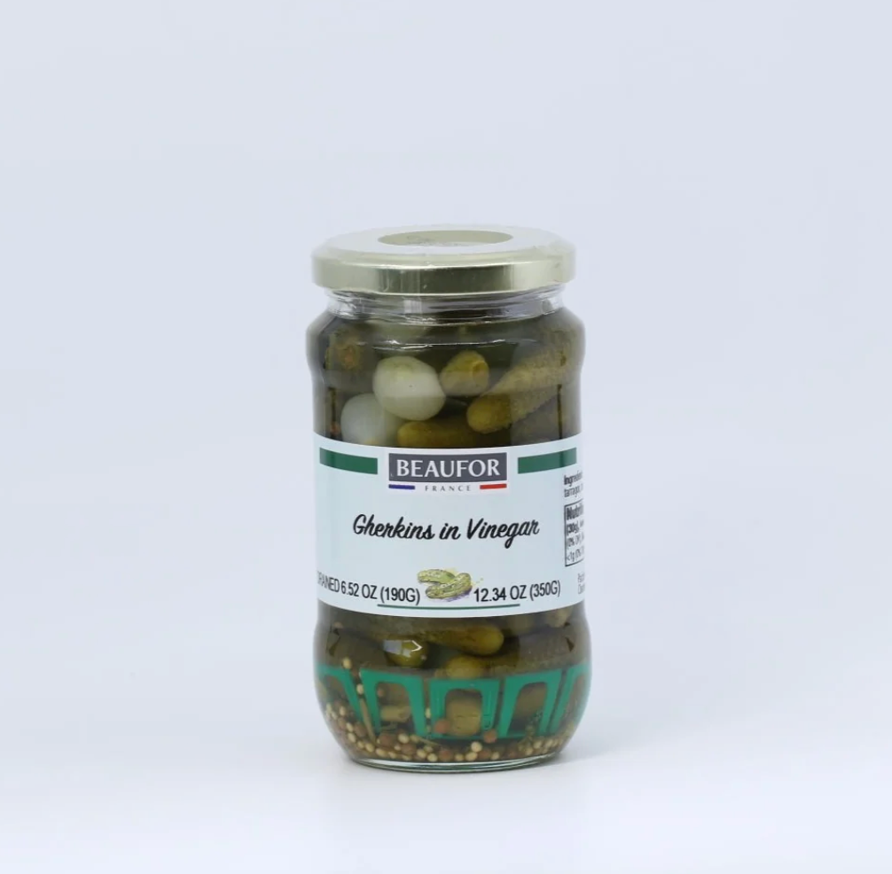 Crunchy Gherkins in Vinegar - Delicious Pickled Cucumbers for Sandwiches, Salads & Snacking | Perfect for BBQ, Charcuterie Boards & Picnics