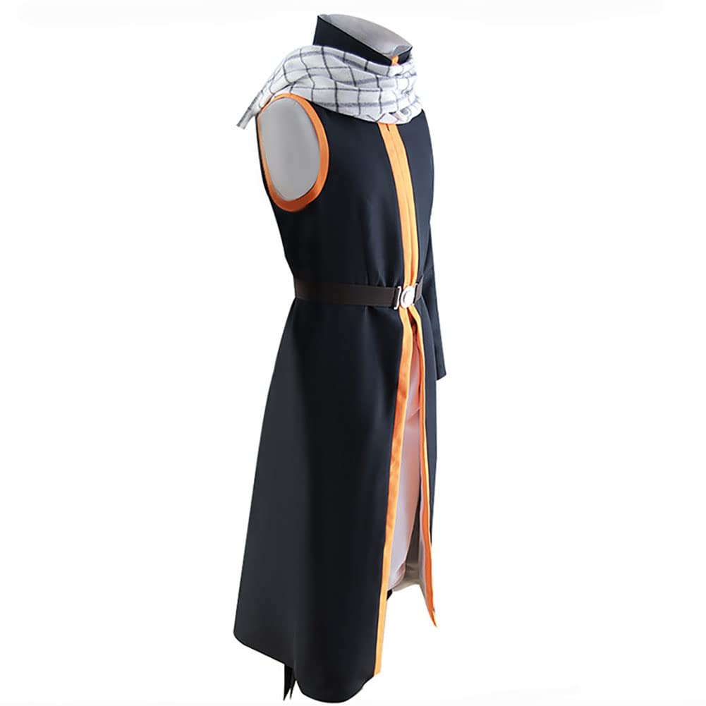 Natsu Dragneel Cosplay Costume Outfit with Scarf - Anime Fairy Tail Cosplay Uniform for Halloween, Conventions & Role Playing