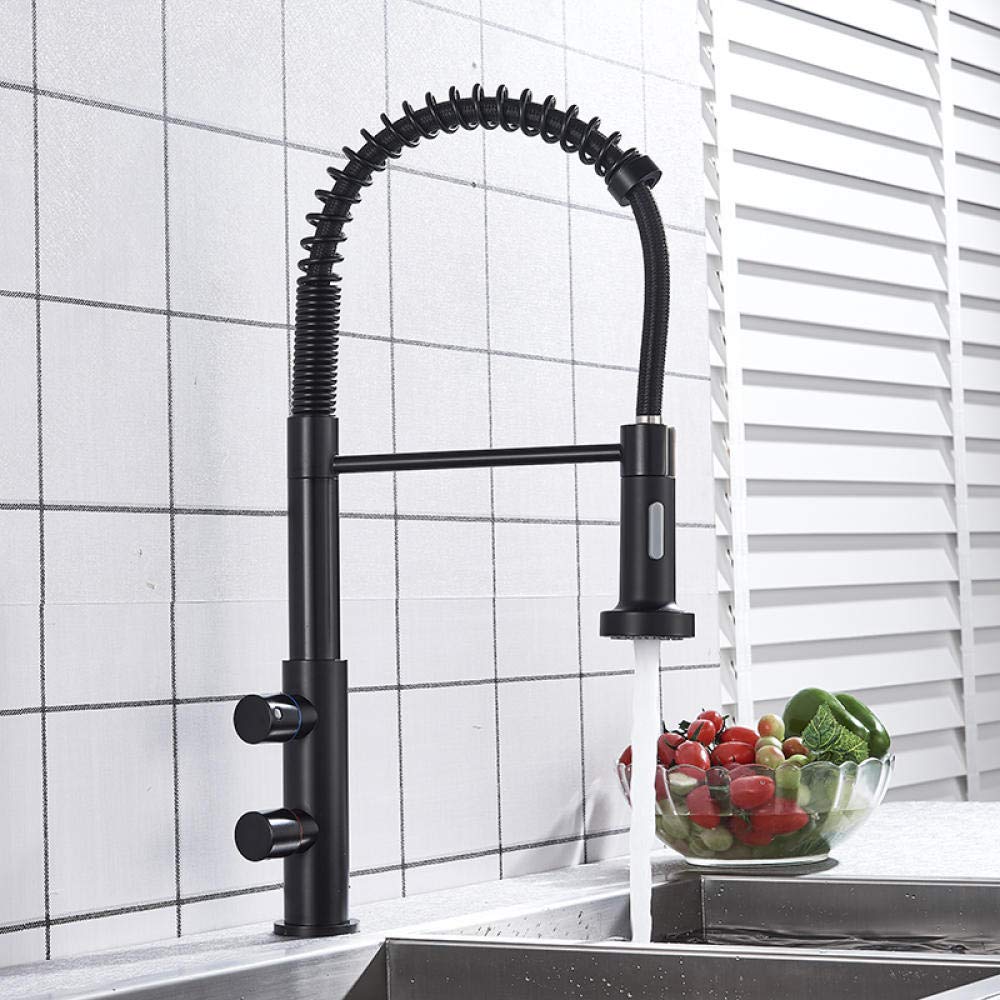 Matte Black Pull Down Kitchen Faucet with Sprayer for Sink