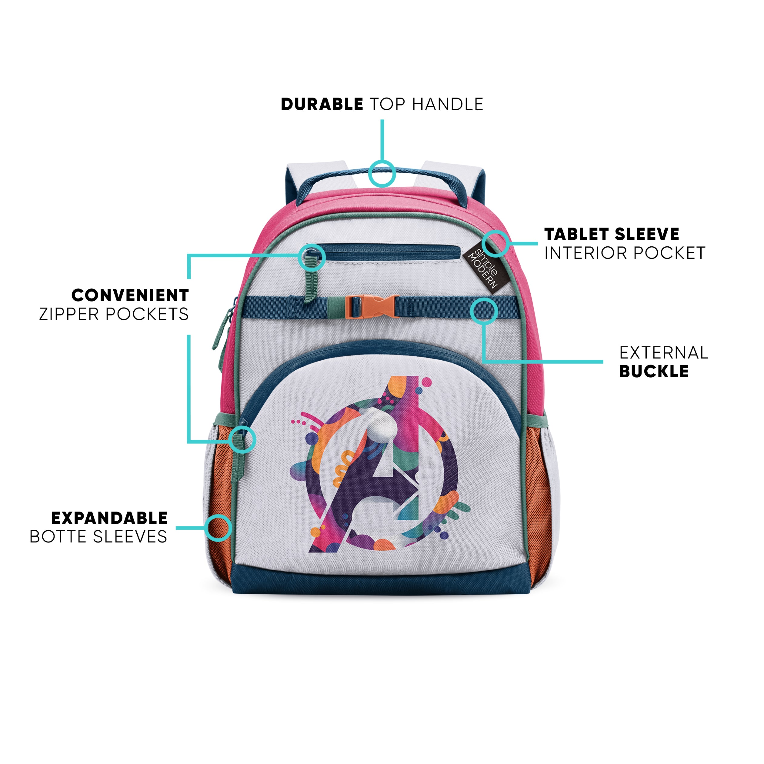 Fletcher Kids' Backpack Medium - Durable School Backpack for Boys & Girls - Lightweight Bookbag for Elementary Students - Perfect for School, Travel & Daily Use