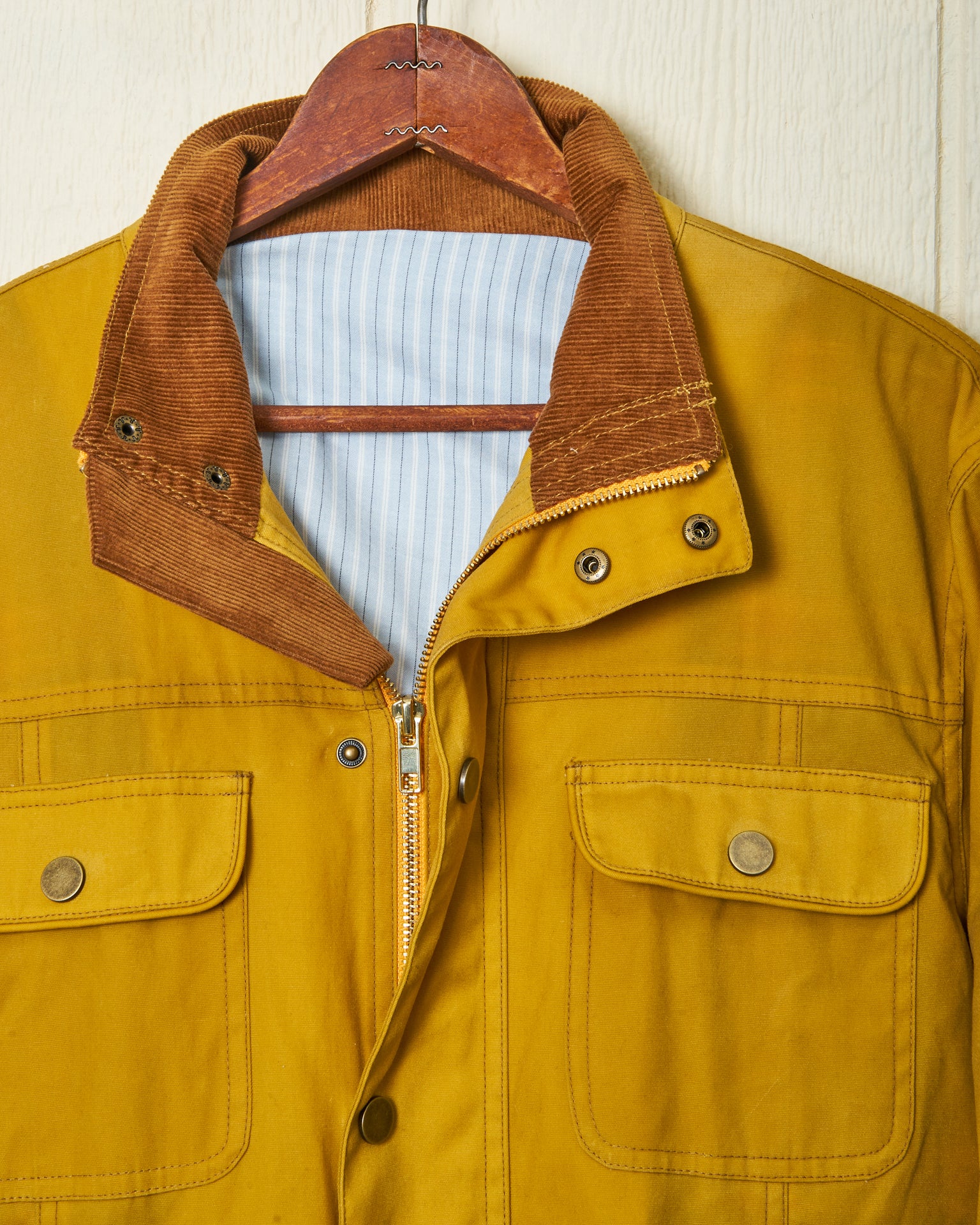 Aberdeen Waxed Canvas Jacket in Goldenrod - Durable Water-Resistant Outdoor Coat for Hiking, Camping & Fall Fashion