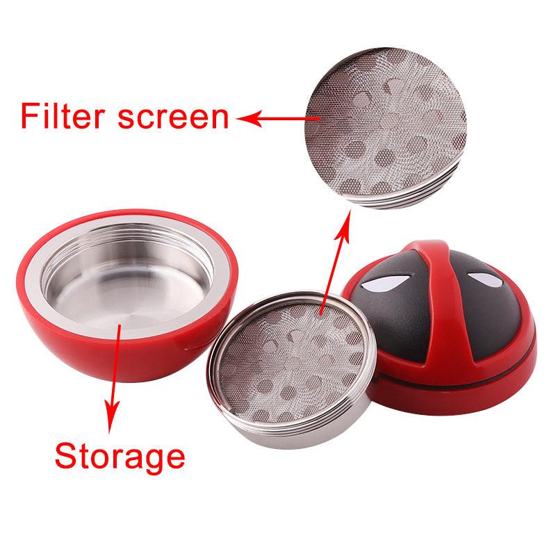 53MM Deadpool Herb Grinder - 3 Piece Metal Tobacco Crusher with Pollen Catcher | Premium Zinc Alloy Spice Grinder for Herbs, Spices & Tobacco | Perfect for Smoking, Cooking & DIY Blends