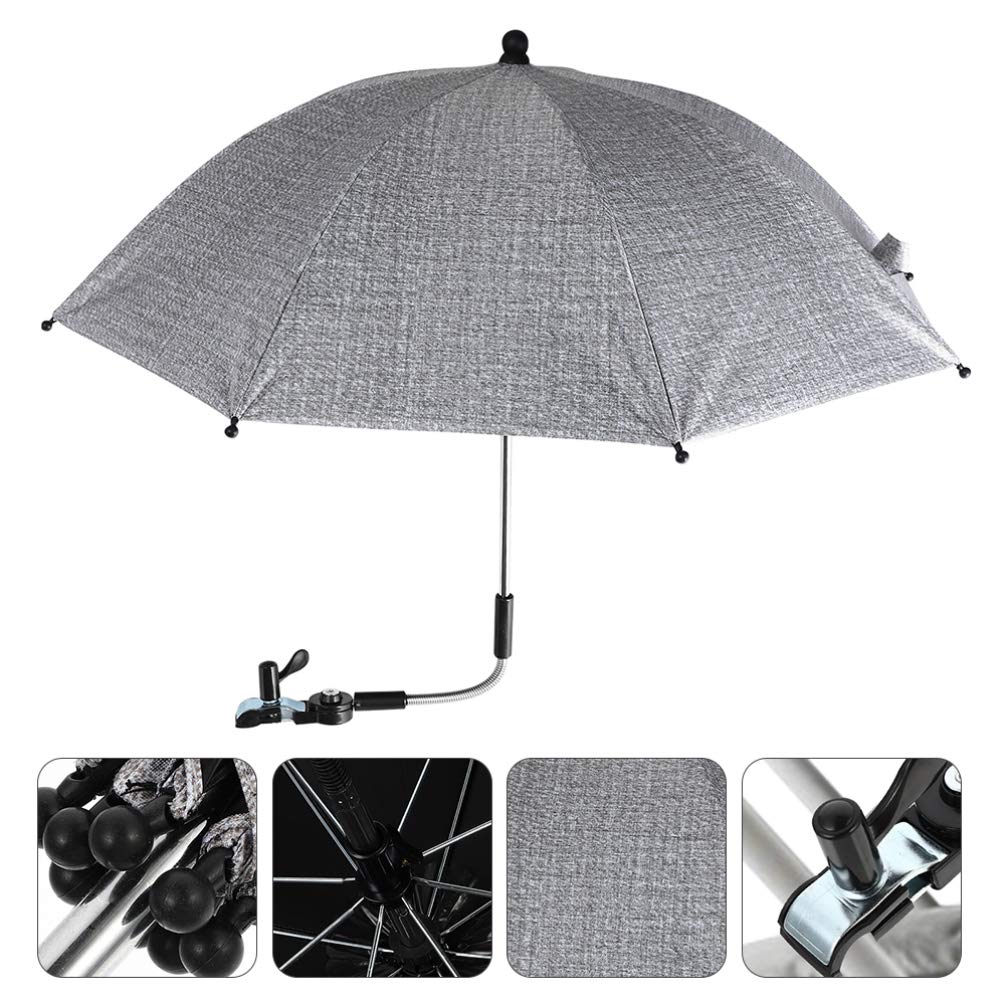 TOYANDONA Universal Stroller Umbrella - Clip-On Sun Shade for Baby Strollers, Wheelchairs & Pushchairs | UV Protection & Adjustable Angle | Perfect for Outdoor Walks, Beach Trips & Park Visits