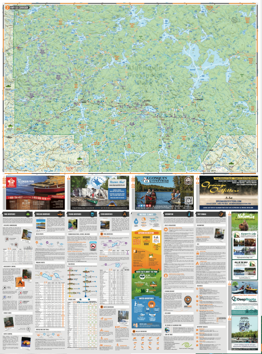 Backroad Mapbooks Algonquin Waterproof Hiking & Canoeing Map - Perfect for Outdoor Adventures, Camping, and Backpacking in Algonquin Park