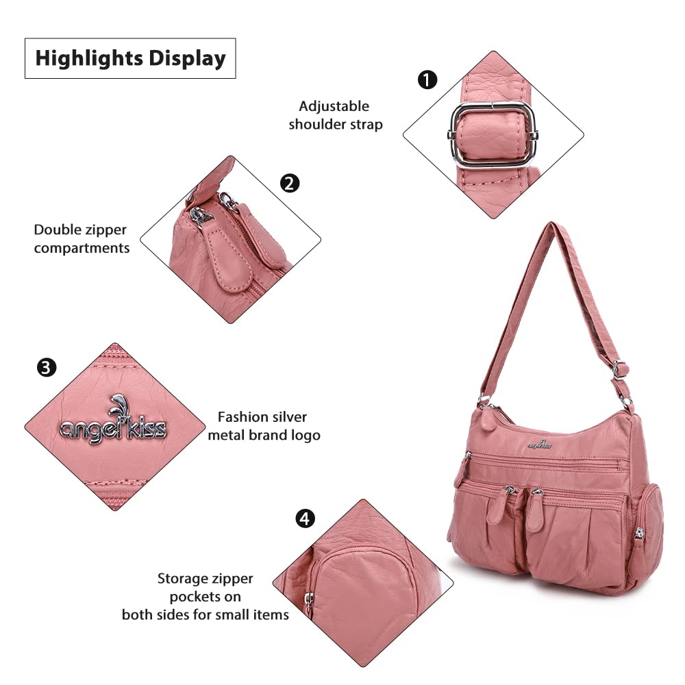 Angelkiss Women's Crossbody Bag - Faux Leather Shoulder Purse for Daily Use