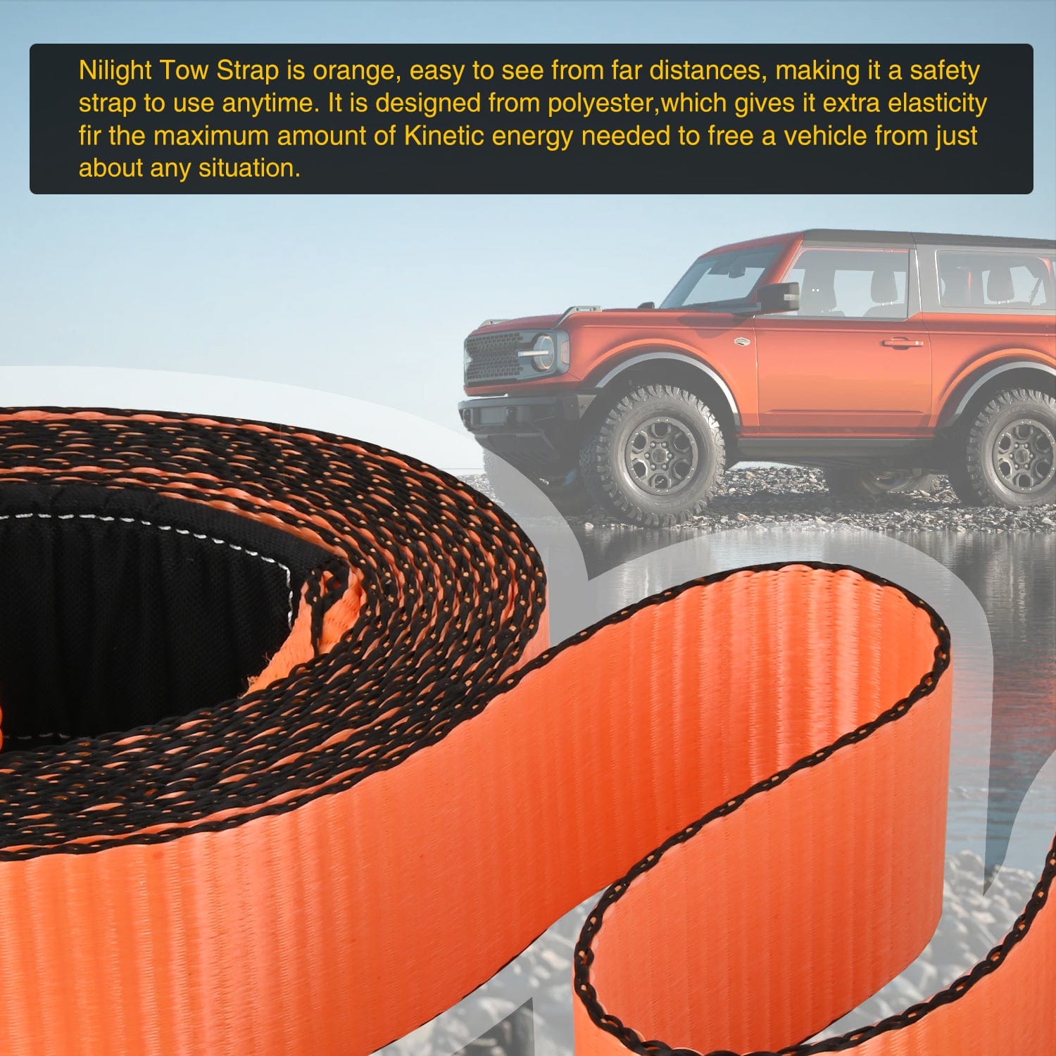 3-Pack 30-Inch Heavy Duty Recovery Tow Strap with 33,000LBS Capacity - Off-Road Vehicle Recovery, Truck Towing, Emergency Rescue - Durable & Reliable for Jeep, SUV, ATV