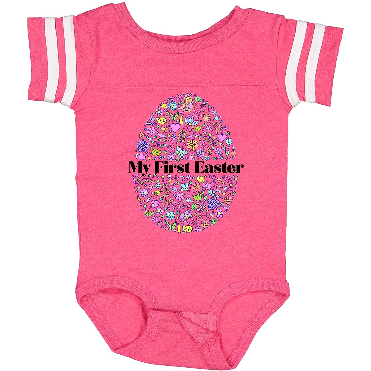 Inktastic My First Easter Egg Outfit for Girls Baby Bodysuit - Cute Easter Outfit for Baby Girls, Soft Cotton Infant Bodysuit - Perfect for Easter Photos, Church, Family Gatherings & Spring Celebrations