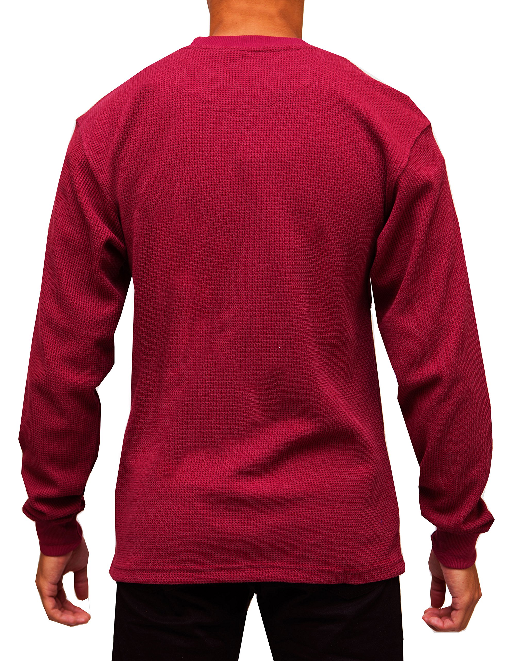 Heavyweight Men's Thermal Long Sleeve Shirt - Rugged Waffle Knit Fabric Crew Neck for Winter Warmth | Ideal for Outdoor Work, Camping & Cold Weather Layering