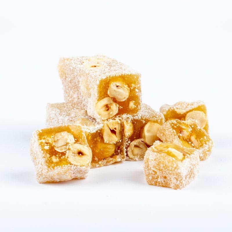 Premium Turkish Delight with Hazelnut - Authentic Middle Eastern Sweet - 454g (1 lb) - Perfect for Gifts, Desserts & Tea Time Snacking
