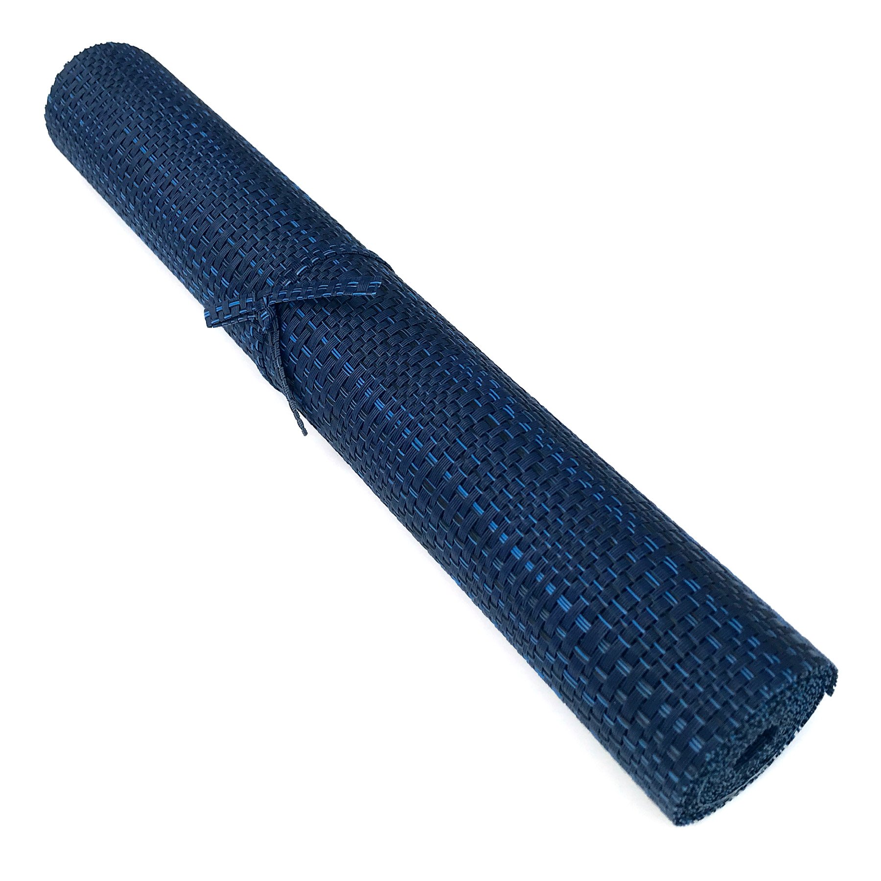 CAIT CHAPMAN HOME COLLECTION Navy Woven PVC Table Runner - Heat Insulation Textured Rectangular Placemat for Dining Table Decor, Kitchen Protection & Holiday Entertaining