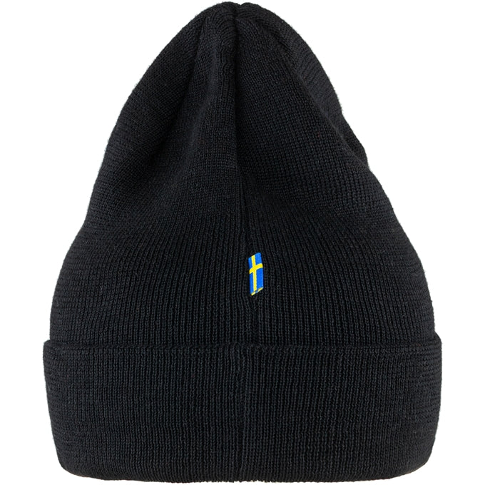 Fjallraven Vardag Classic Beanie - Warm Winter Hat for Men & Women, Soft Knit Beanie Cap in Black - Perfect for Outdoor Activities, Skiing, Hiking and Daily Wear