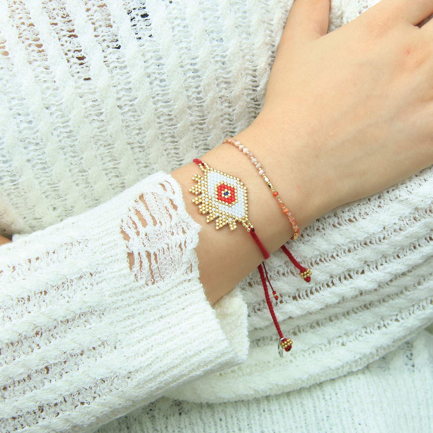 Bohemian Crystal Beaded Bracelet for Women - Handmade Miyuki Seed Bead Woven Friendship Bracelet - Perfect for Gifts, Boho Jewelry, and Everyday Wear