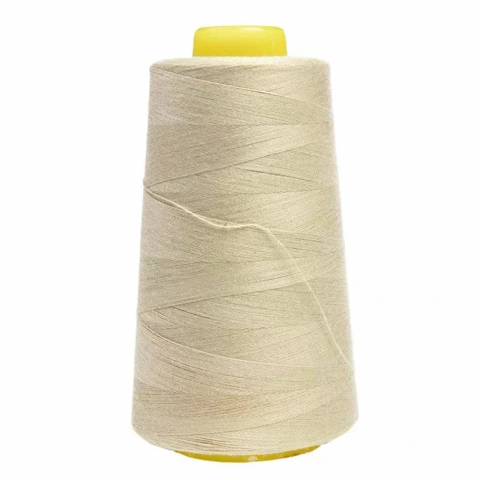 Premium Overlock Thread - Light Beige (5000 Yards) | High-Strength Polyester Serging Thread for Sewing & Quilting | Perfect for Home & Professional Sewing Machines