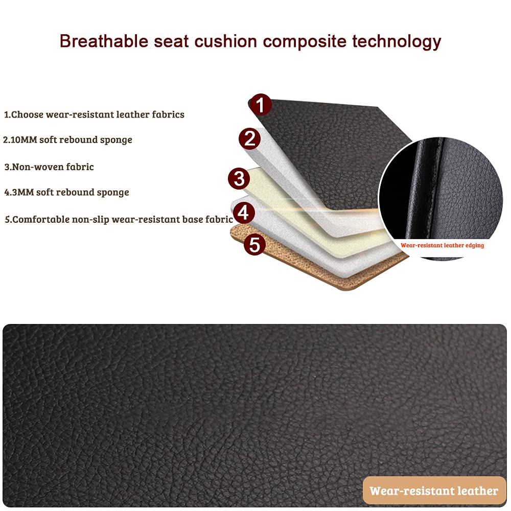 Premium Universal Leather Car Seat Covers Full Set - Luxury Diamond Stitching Design for Cars, SUVs & Trucks | Comfortable & Durable Auto Interior Accessories | Perfect for Road Trips, Commuting & Family Travel (Orange)