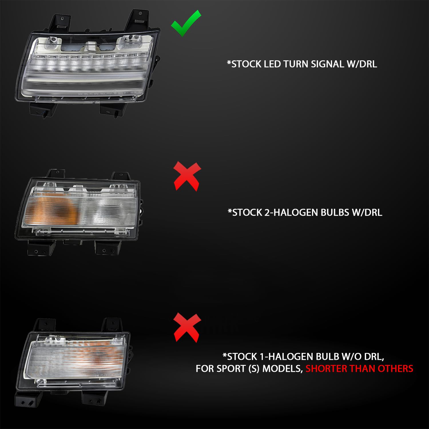 2018-2020 Jeep Wrangler JL LED Bumper Lights - Sequential Turn Signals with DRL & Smoke Lens - Driver & Passenger Side - Off-Road & Night Driving Upgrade