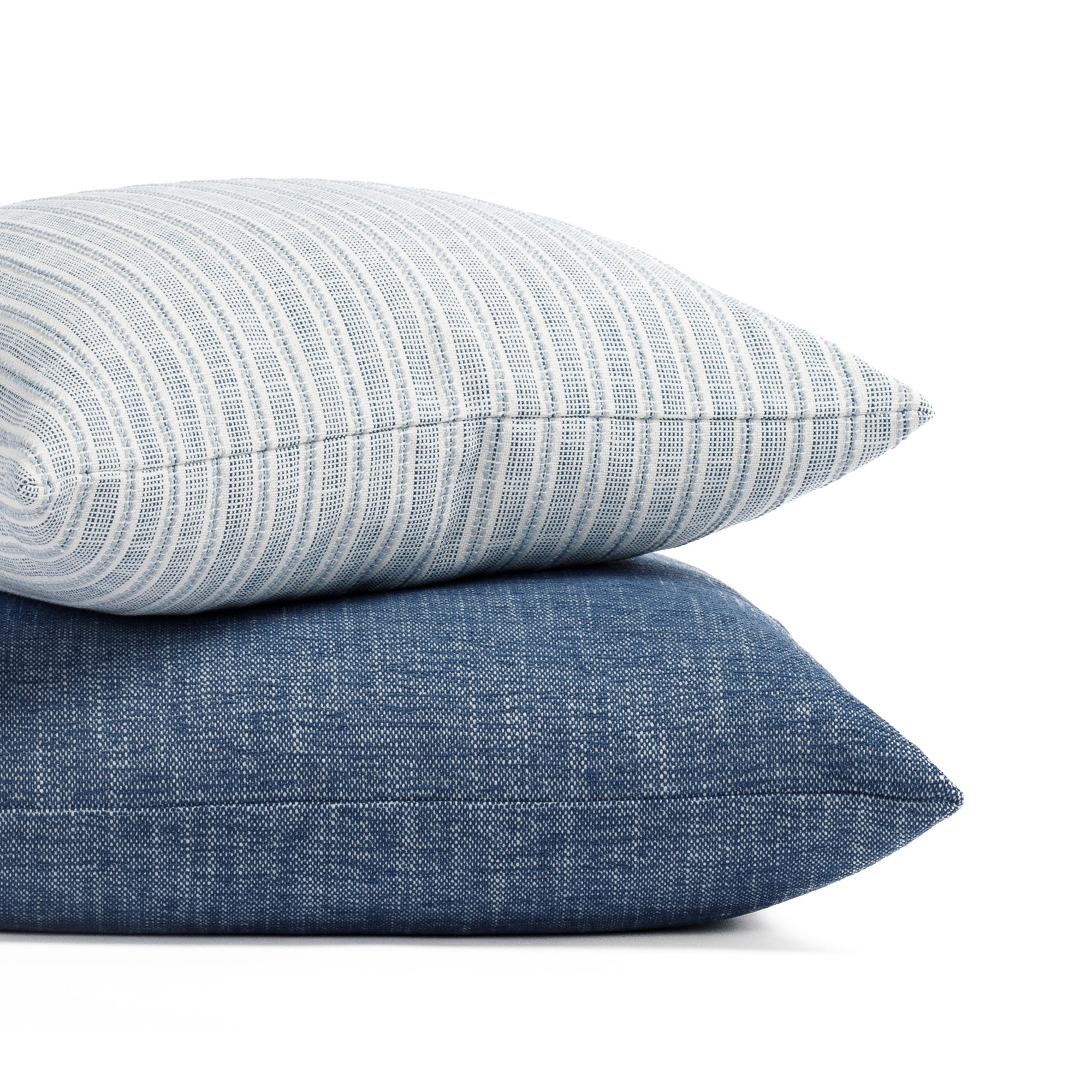 Amalfi Stripe 20x20 Outdoor Decorative Throw Pillow Cover - Indigo Blue Waterproof Cushion for Patio, Poolside, Garden & Porch Decor