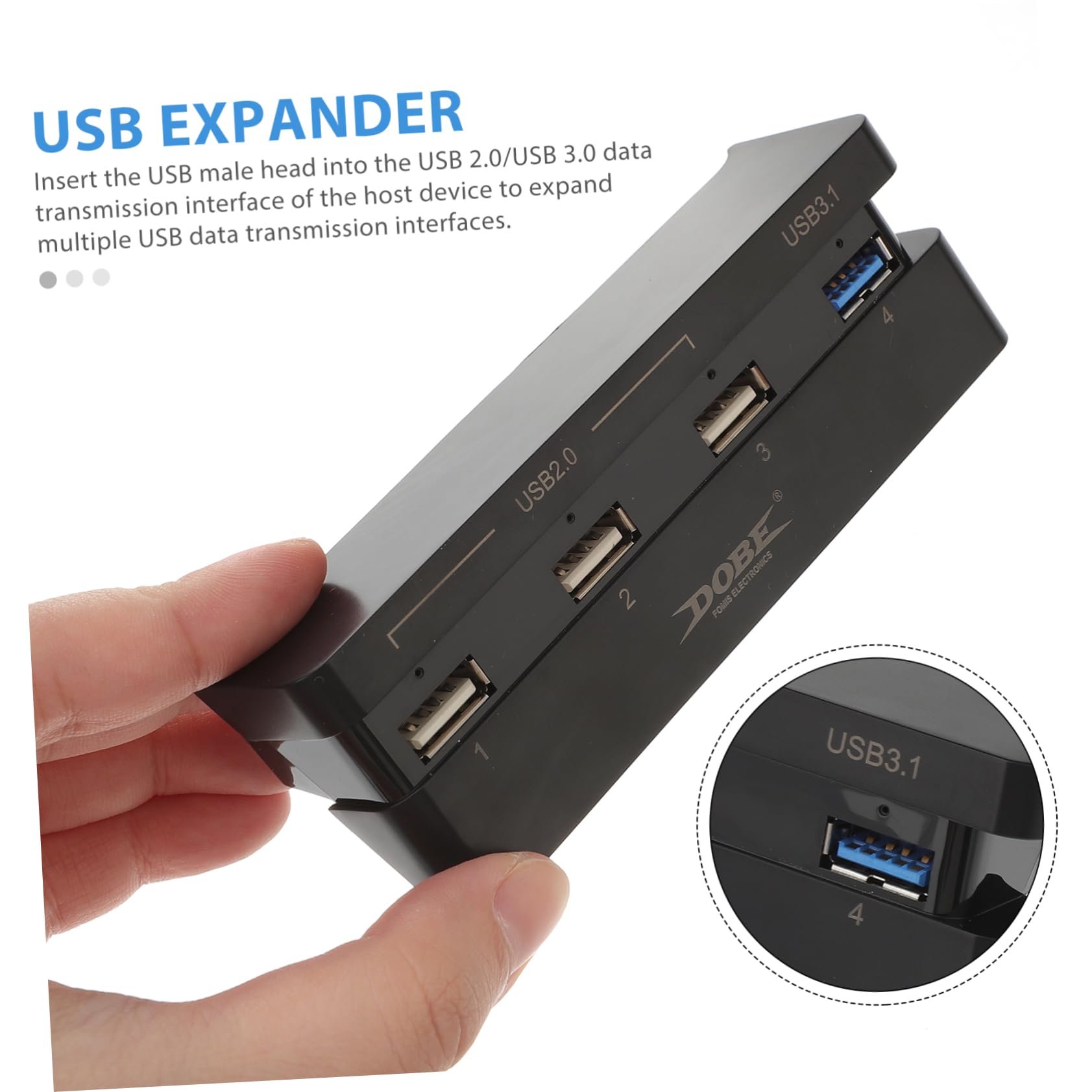 HOMSFOU 4-Port USB Hub Extender for Laptop & PC - High-Speed USB 3.0 Splitter with Universal ABS Case - Perfect for Home Office, Gaming & Multi-Device Charging