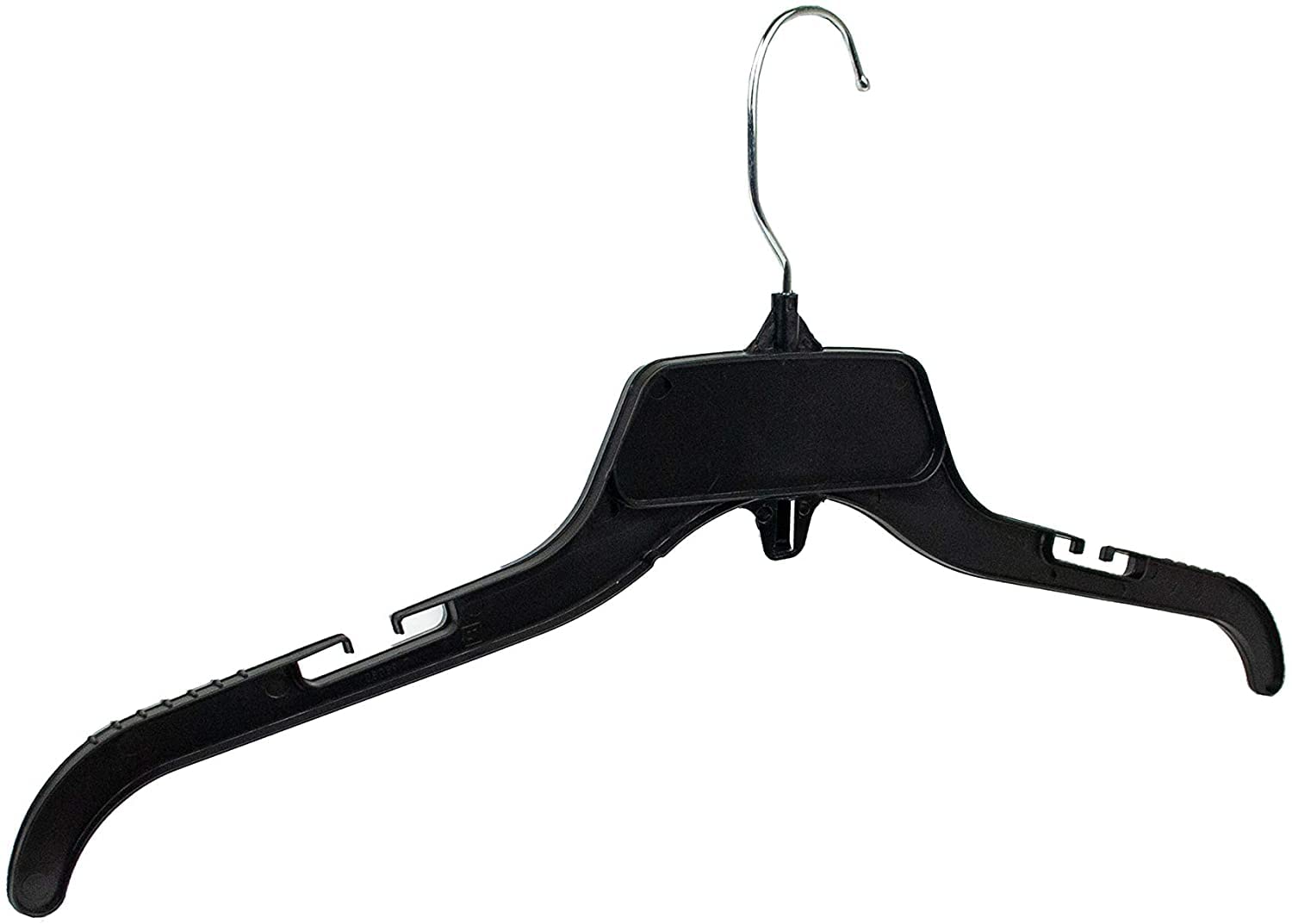 Eco-Friendly 17-Inch Recycled Plastic Shirt Hangers with Notches - 50 Pack Black - Perfect for Closet Organization & Retail Display