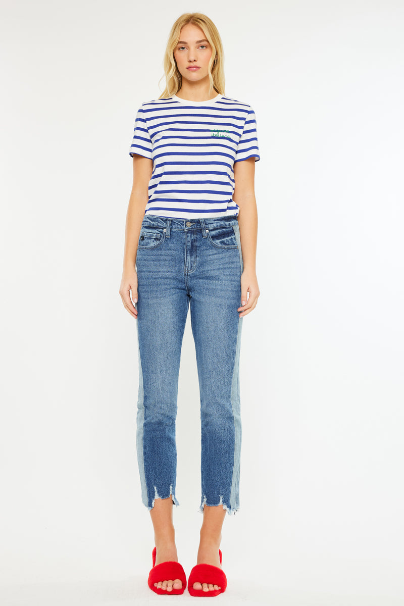 Erin High Rise Slim Straight Leg Jeans for Women - Stretchy Denim Pants, Comfortable & Flattering Fit - Perfect for Casual Wear, Office, and Date Nights