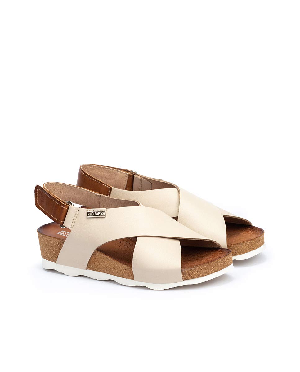 PIKOLINOS Women's Leather Wedge Sandals - Comfortable Mahon Style for Summer, Beach & Casual Outings