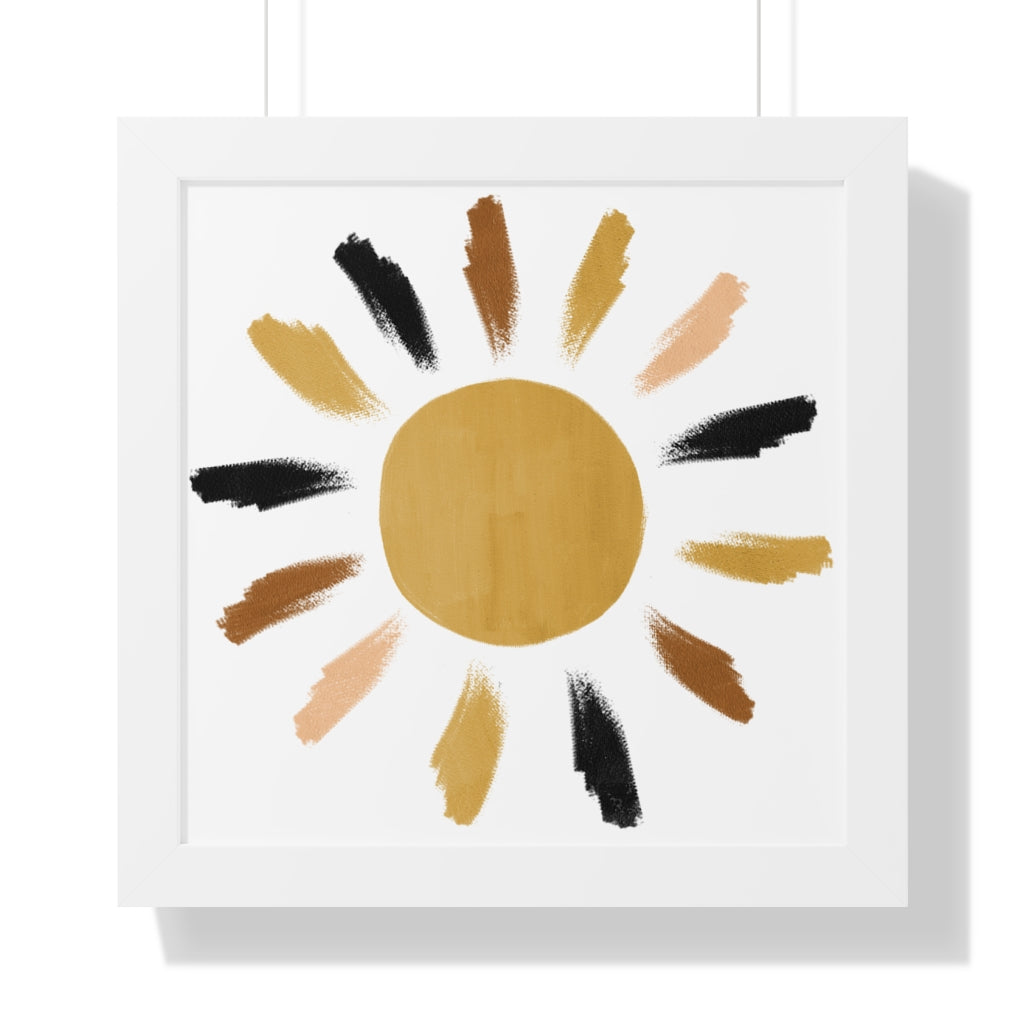 Modern Sunshine Framed Vertical Poster - Wall Art Decor for Living Room, Bedroom & Office - Perfect for Home & Office Decoration