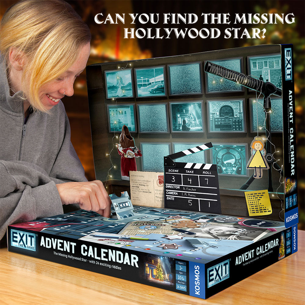 EXIT: The Game Advent Calendar - The Missing Hollywood Star | Escape Room Puzzle Game for Adults & Teens | Perfect for Holiday Parties & Family Game Nights
