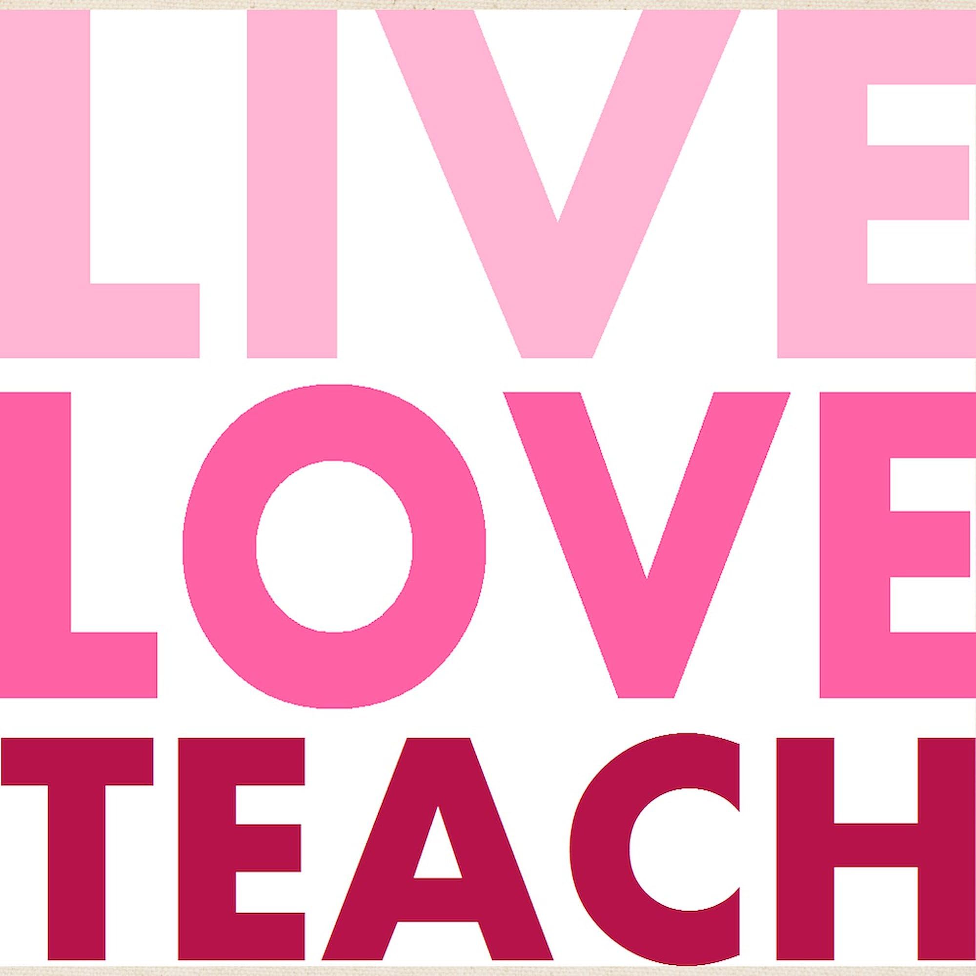 Live Love Teach Natural Canvas Tote Bag - Eco-Friendly Reusable Shopping Bag for Teachers, School, Groceries & Everyday Use
