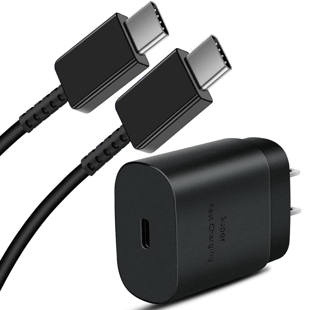 SGNICS 25W PD USB C Wall Charger with 6FT USB C to C Cable - Fast Charging Power Adapter for Samsung Galaxy A42 5G, iPhone, iPad & More - Perfect for Home, Office & Travel (Black)