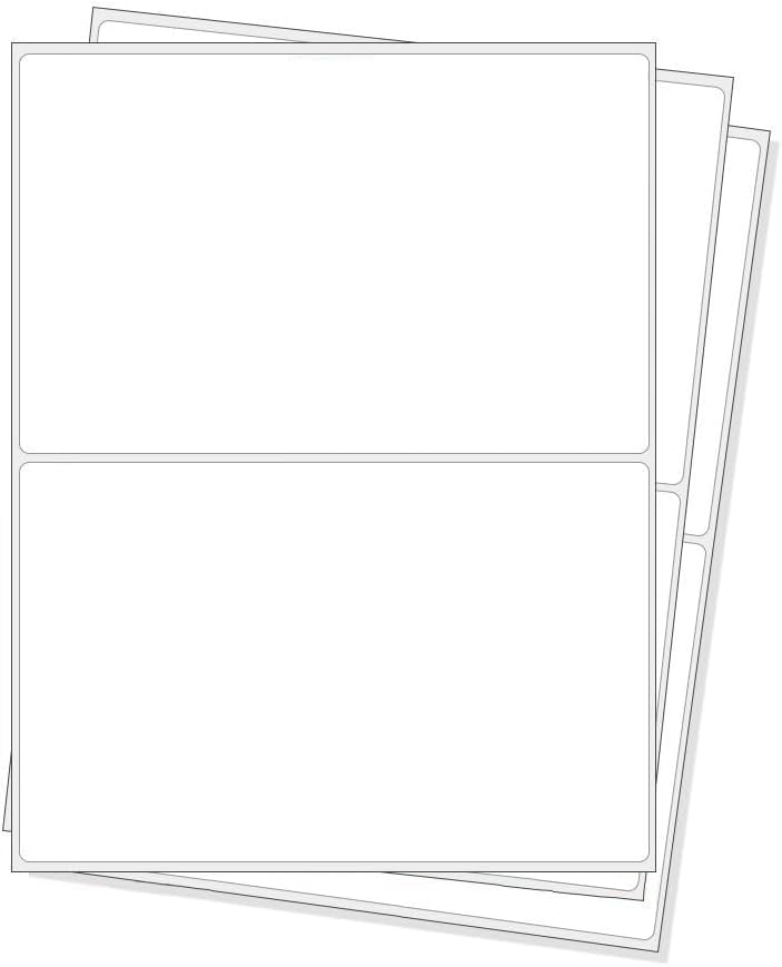 RBHK Half Sheet Self-Adhesive Shipping Labels for Laser & Inkjet Printers - 8000 Labels (4000 Sheets) with Rounded Corners | Perfect for E-commerce, Small Business Shipping & Package Labeling