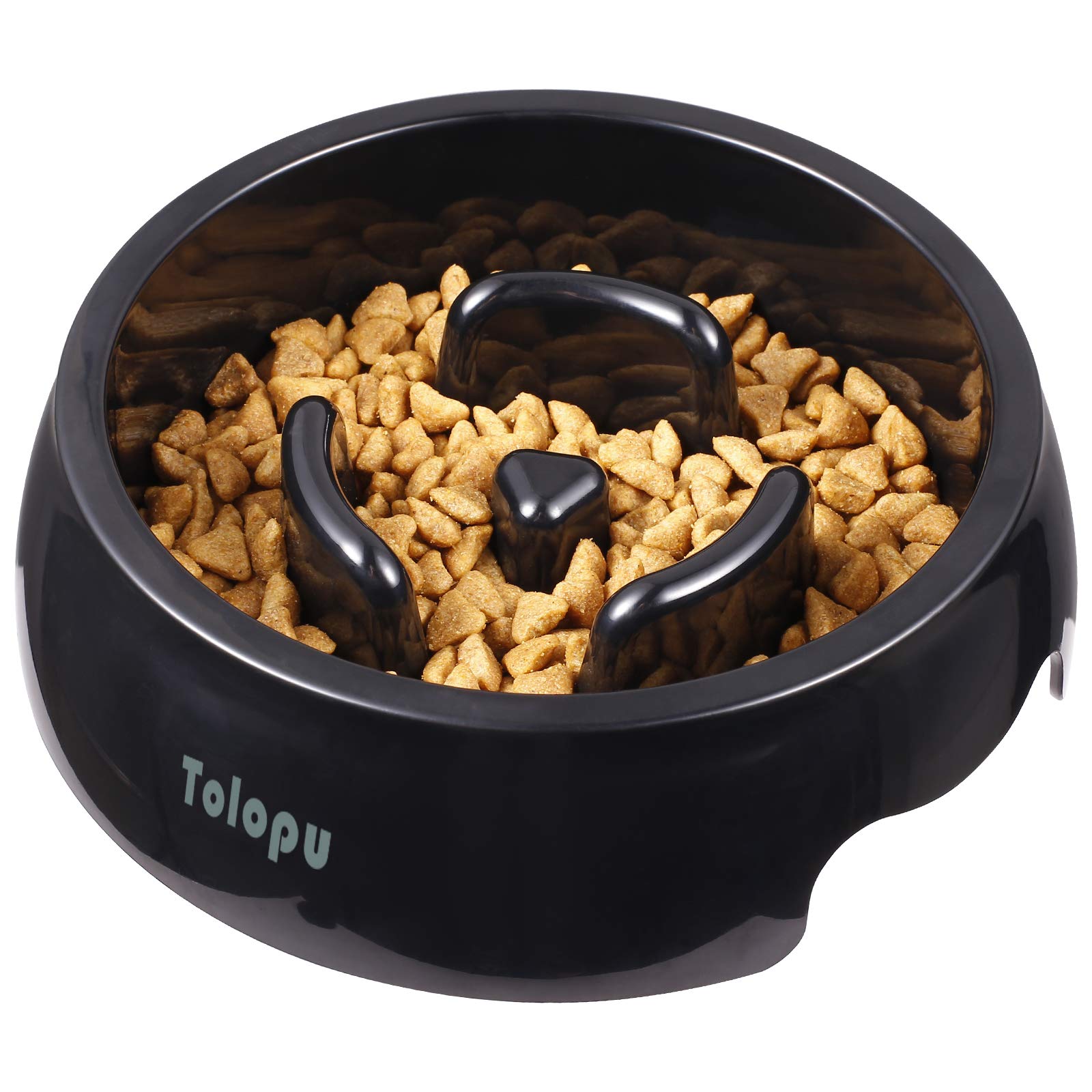 Slow Feeder Dog Bowl - 2 Cup Capacity, Anti-Choking & Anti-Gulping Design for Small Dogs - Fun Interactive Feeding Solution (Black) | Perfect for Fast Eaters & Digestive Health