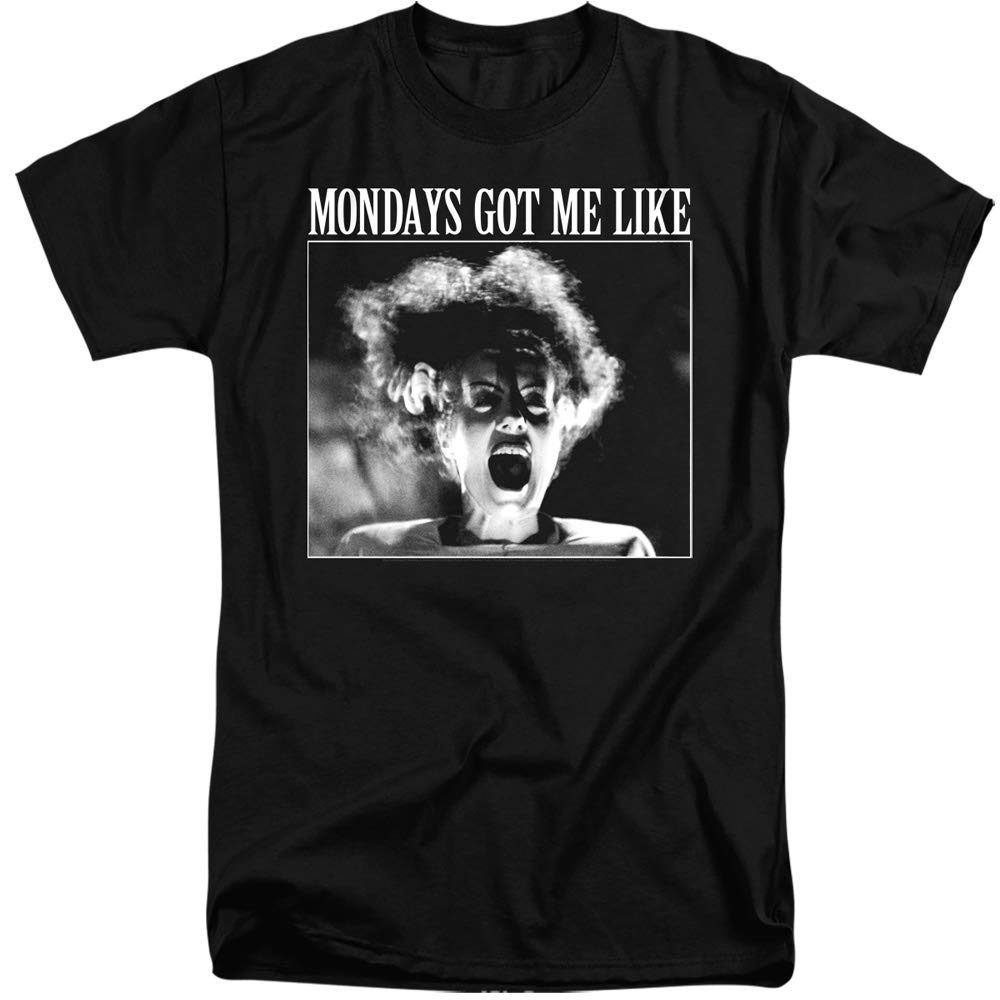 Universal Monsters Monday Monster Unisex Tall T-Shirt for Adults - 2XL Black | Horror Movie Merchandise, Halloween Costume, Gothic Fashion