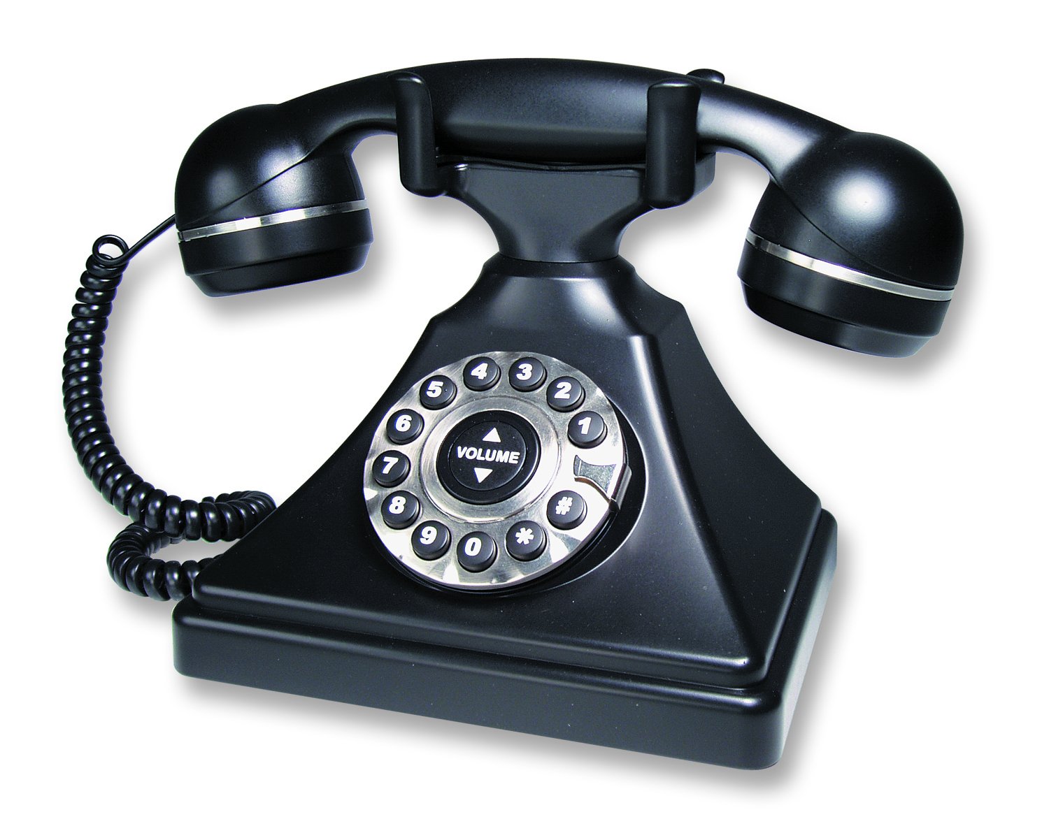 Vintage Black TeleMatrix Retro Desk Phone - Classic Rotary Dial Design for Home, Office & Decoration | Perfect for Vintage Lovers & Film Props