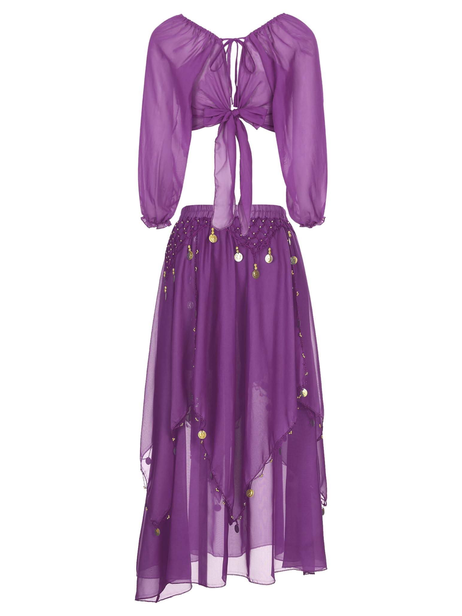 YOOJOO Women's Belly Dance Costume - Elegant Indian Dance Outfit for Stage Performances, Halloween Parties, Carnival Events, and Cultural Festivals