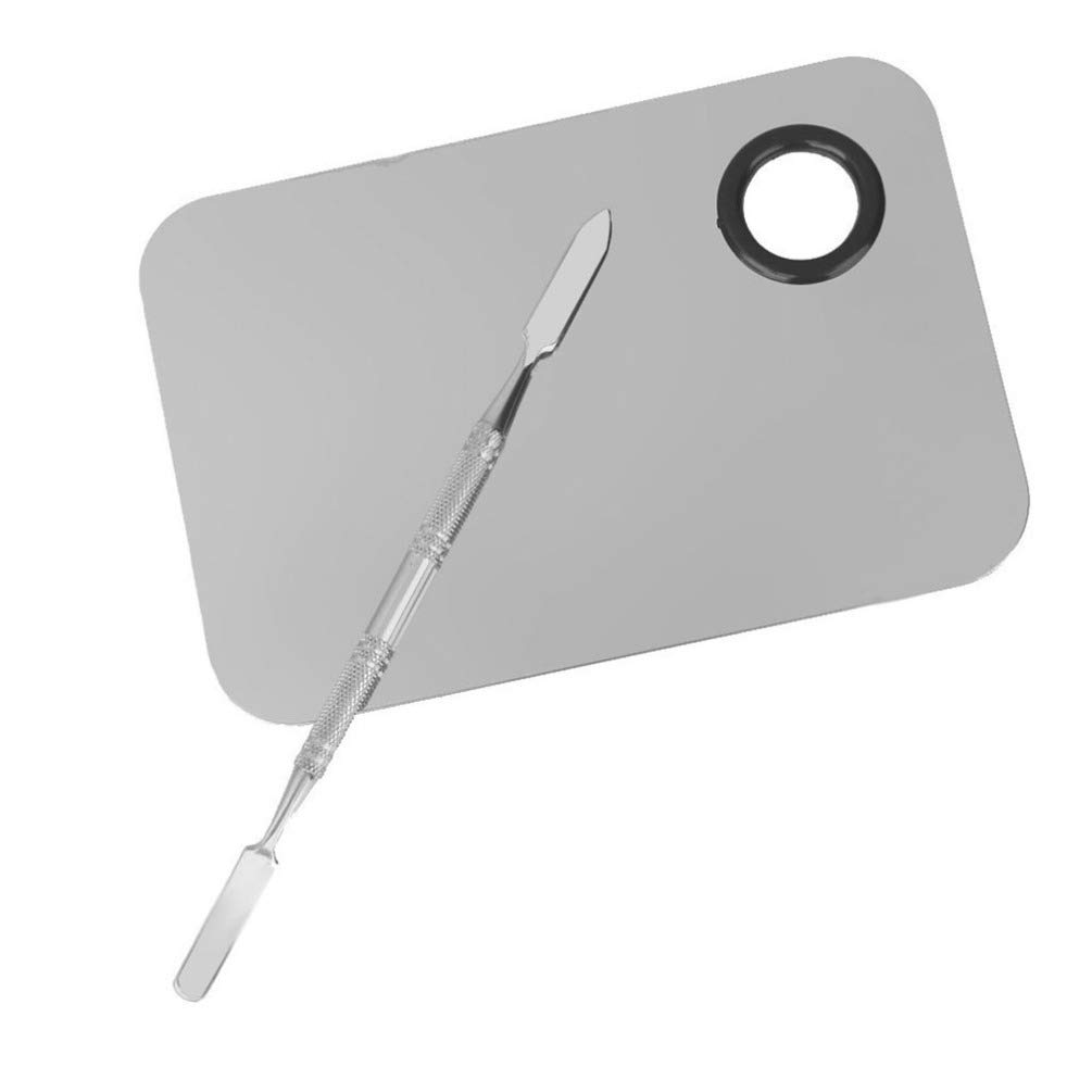 Minkissy Glass Scraper for Makeup & Nail Art - Professional Cosmetic Mixing Palette with Blending Tool - Perfect for Makeup Artists, Lash Extensions & DIY Beauty (Ideal for Salon, Home & Travel Use)