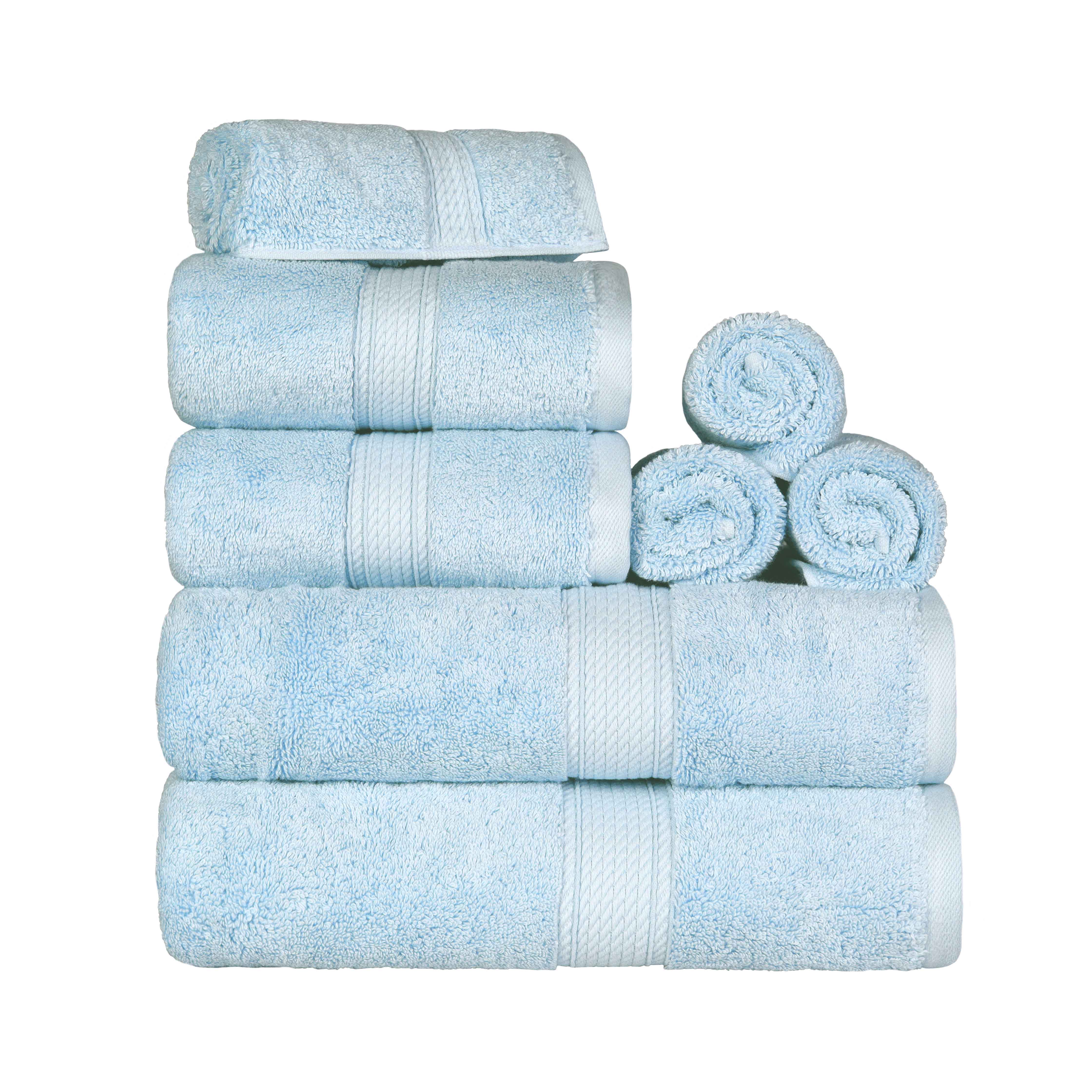 Premium 8-Piece Egyptian Cotton Towel Set - Ultra Soft, Heavyweight & Plush for Bath, Spa & Luxury Home Decor