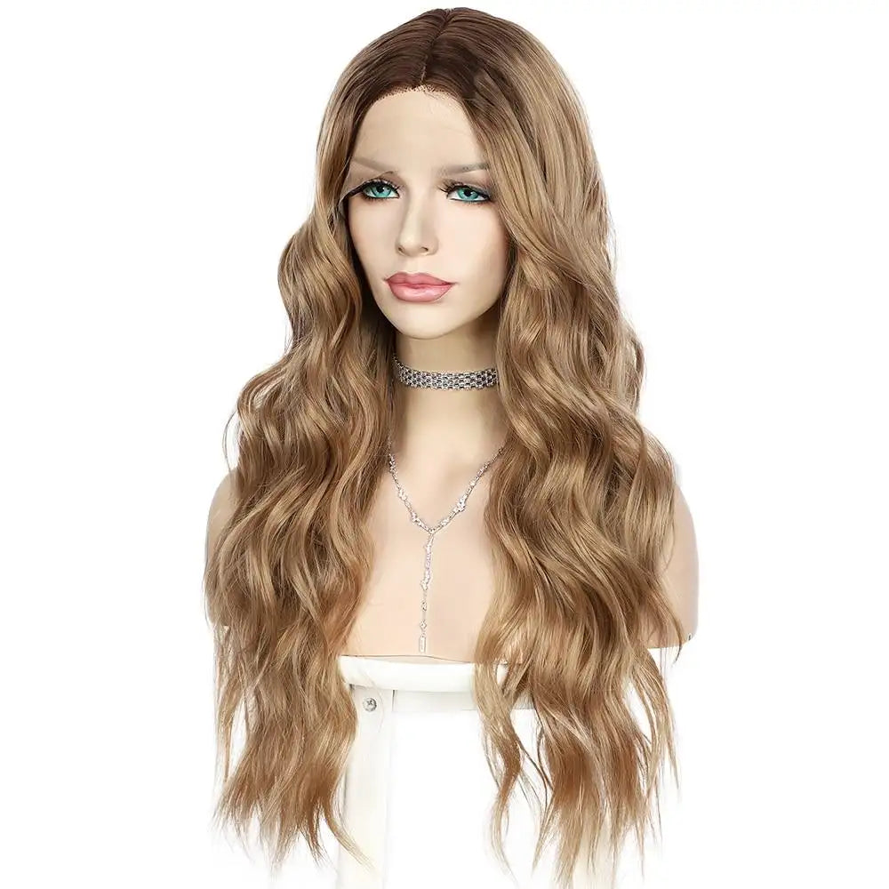 Catarina Leah Ombre Blonde Brown Lace Front Wig - Natural Looking Synthetic Hair for Women, Perfect for Cosplay, Daily Wear & Special Occasions
