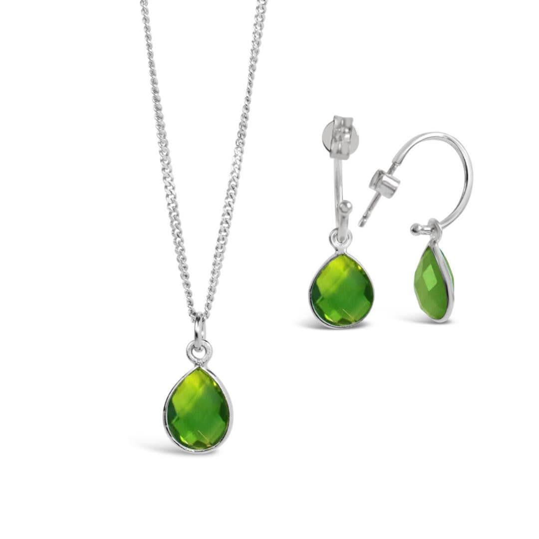 Peridot Charm Necklace in Sterling Silver | August Birthstone Jewelry Gift for Women - Perfect for Birthday, Anniversary & Everyday Wear