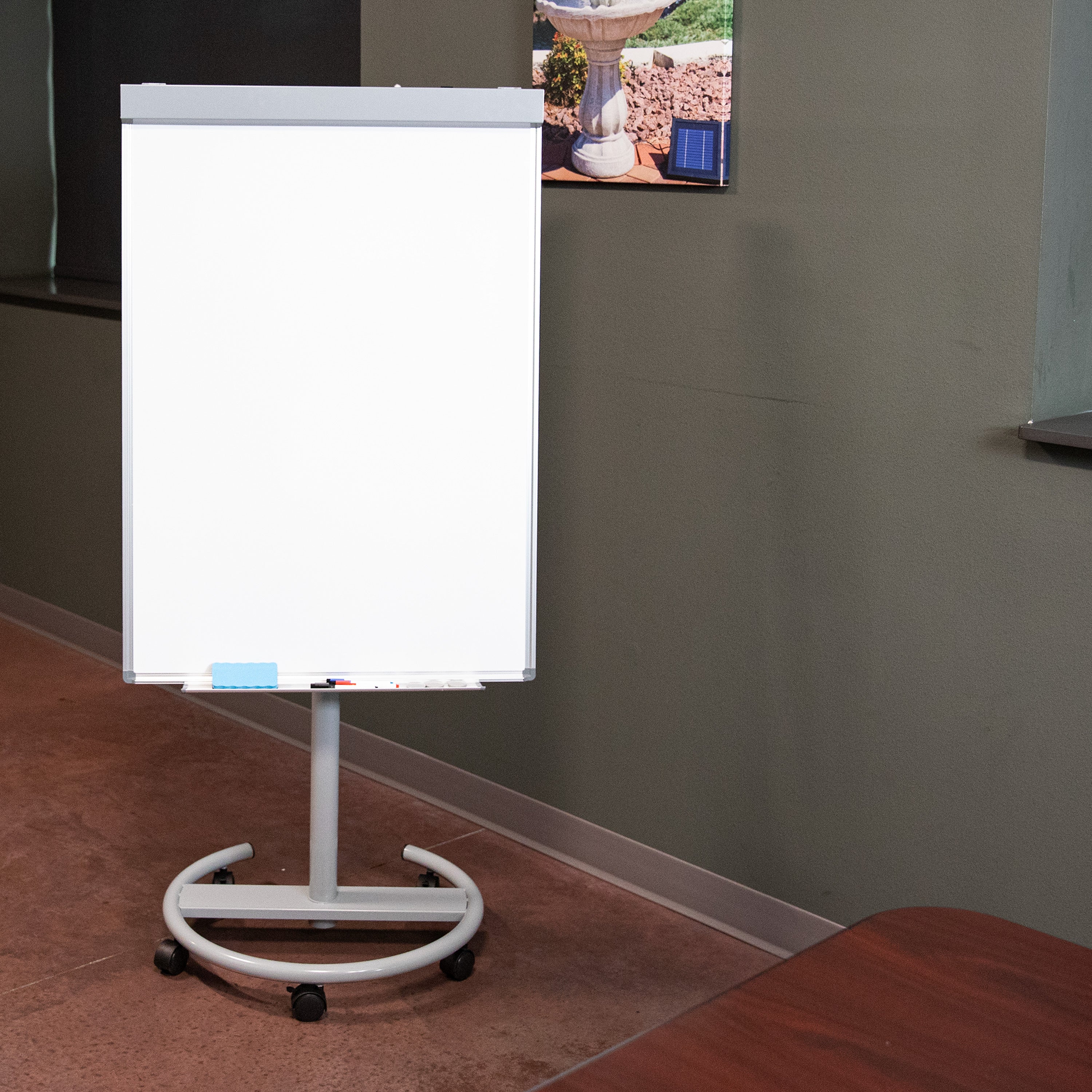 Adjustable Rolling Magnetic Whiteboard with Flip Chart - Mobile Dry Erase Board for Office, Classroom & Home Use - Perfect for Presentations, Teaching & Organizing